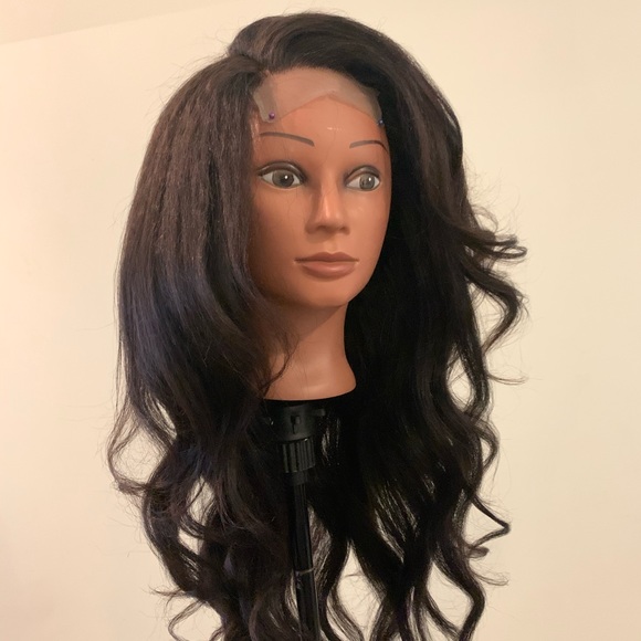 22 inch free part kinky straight closure wig main image 4